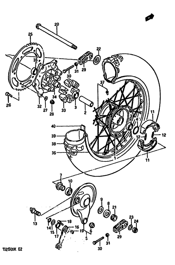 Rear wheel complete assy