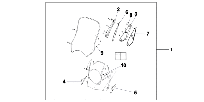 XL700V (ABS) ветровое стекло