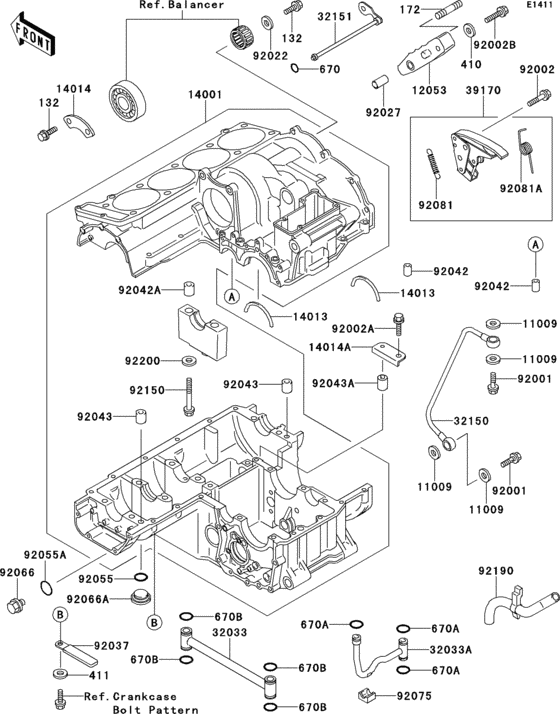 ZX1100 Картер двигателя