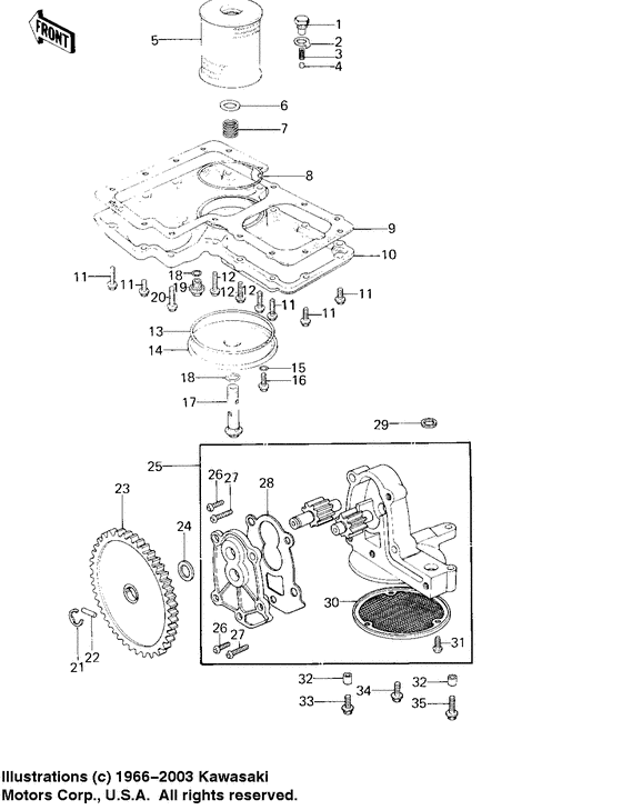 Oil pan/oil pump/oil filter