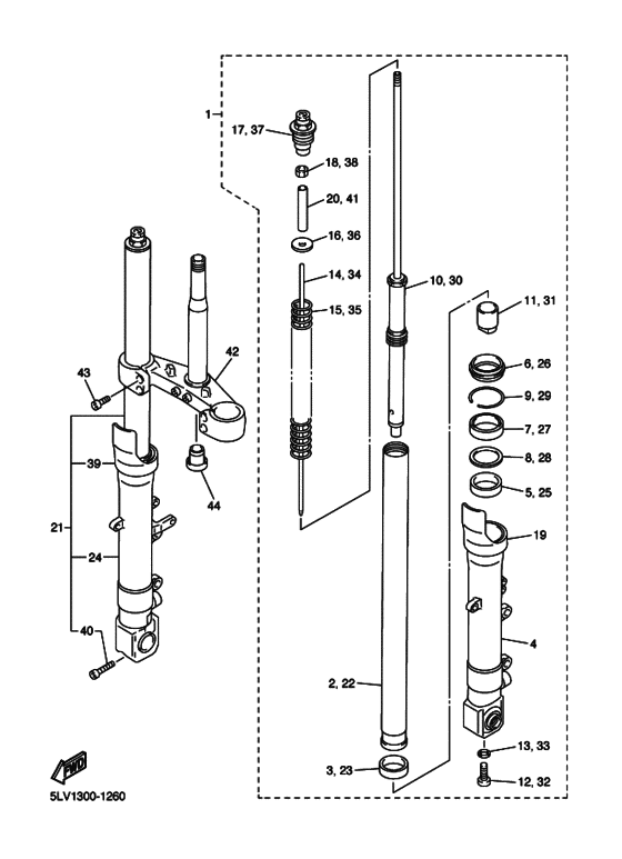 FZS1000 Вилка передней оси