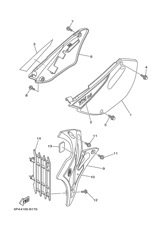 YZ85 Боковые обтекатели