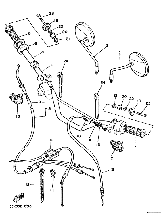 Steering handle. cable