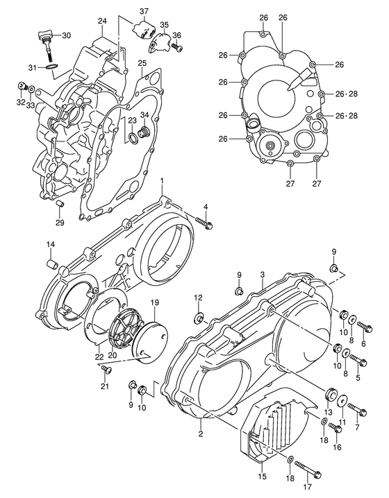 Crankcase cover ass`y  (v