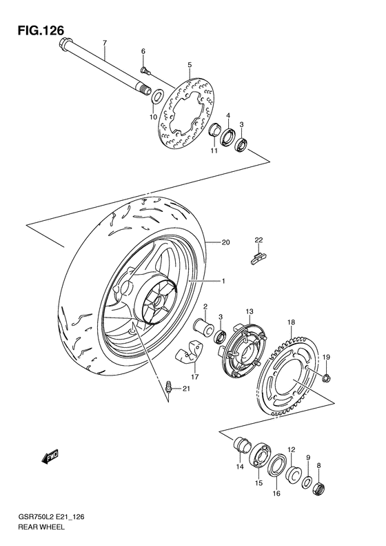 Rear wheel complete assy