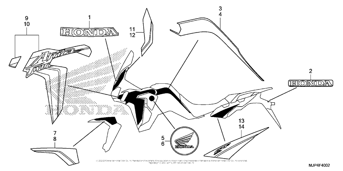 CRF1000D (ABS) Mark + Emblem (Tricolor)