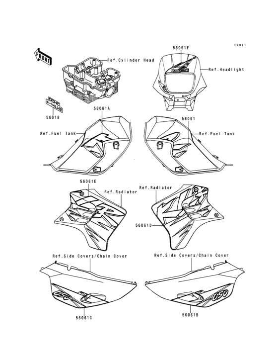 KL650 Decals(kl650-c1)(red)