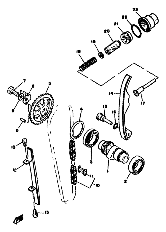 Camshaft. chain tensioner