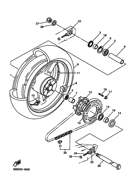 Rear wheel complete assy