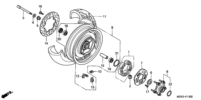 Rear wheel complete assy