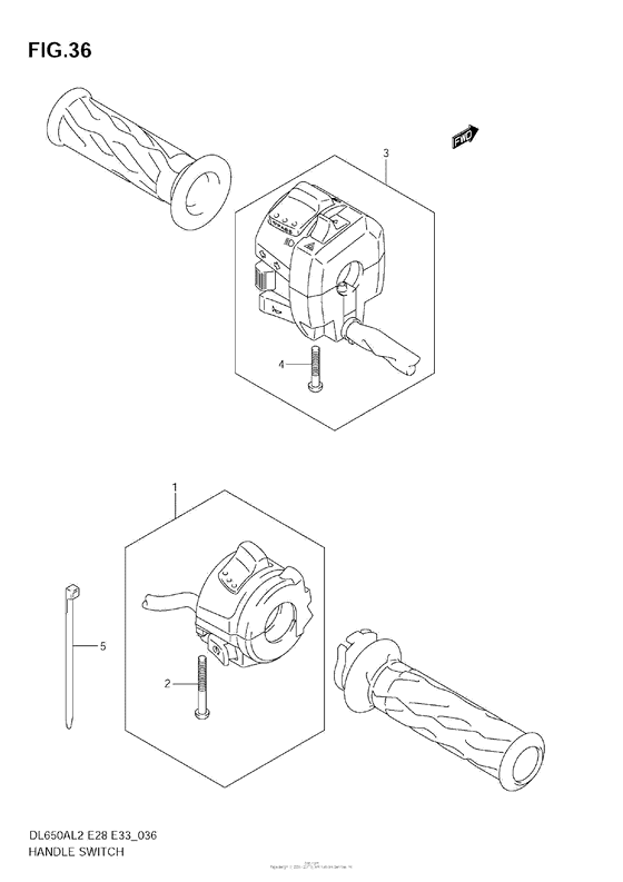 DL650 (ABS) Рулевые переключатели
