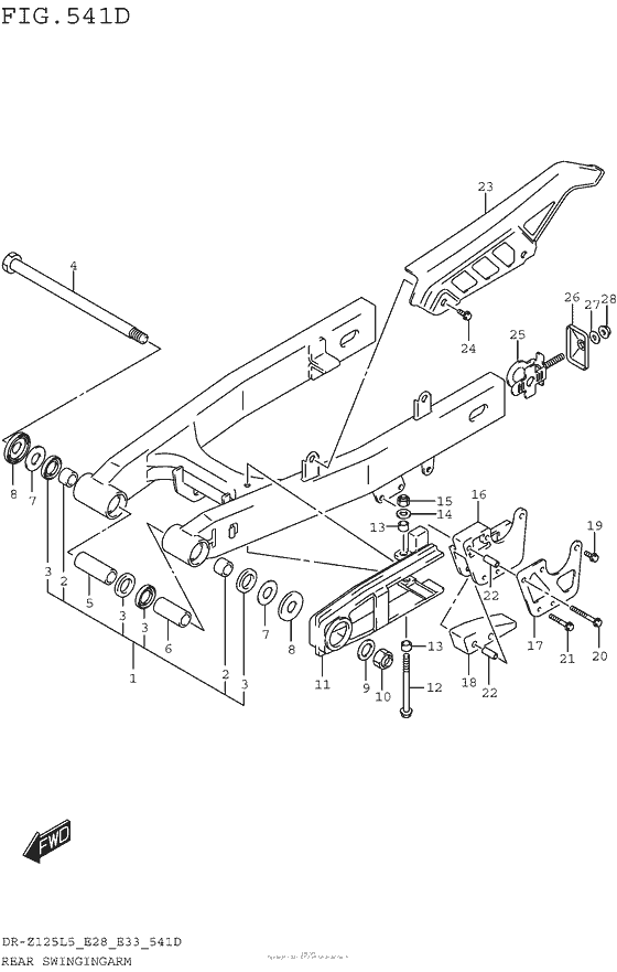 Rear Swingingarm (Dr-Z125Ll5 E33)
