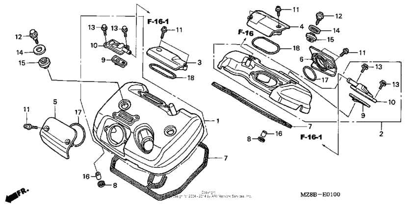 Cylinder head cover ('04/'05-ac)