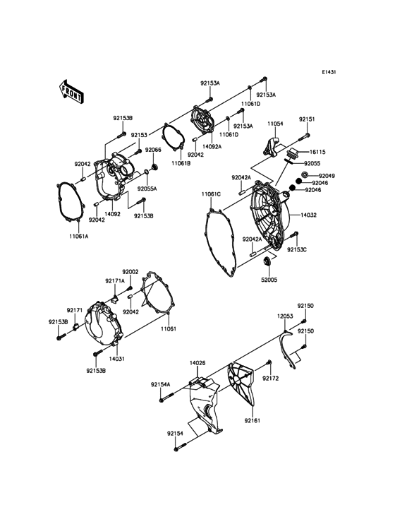 ZX636 Крышки двигателя