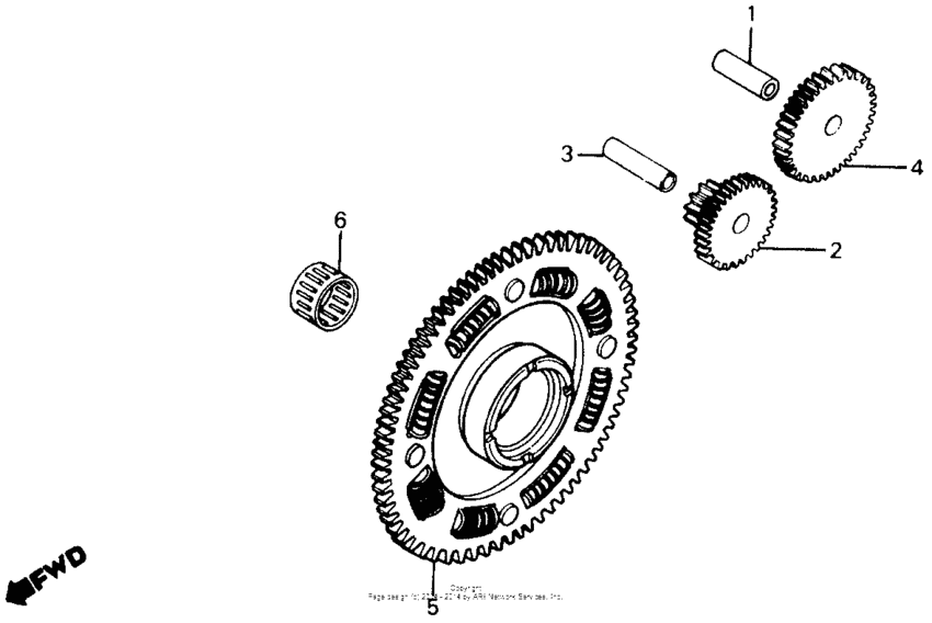 Starting driven gear