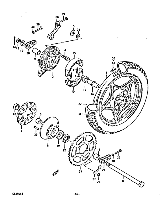 Rear wheel complete assy