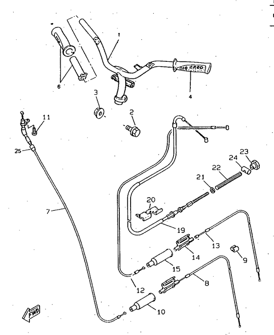 CW50RSX Steering handle. cable