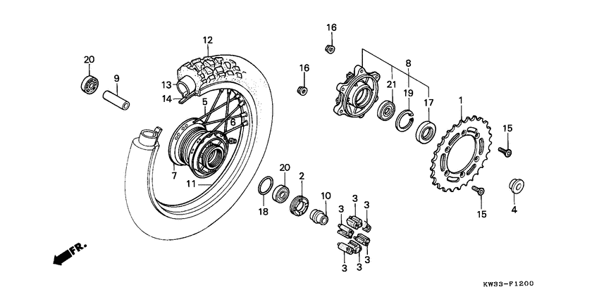 Rear wheel complete assy