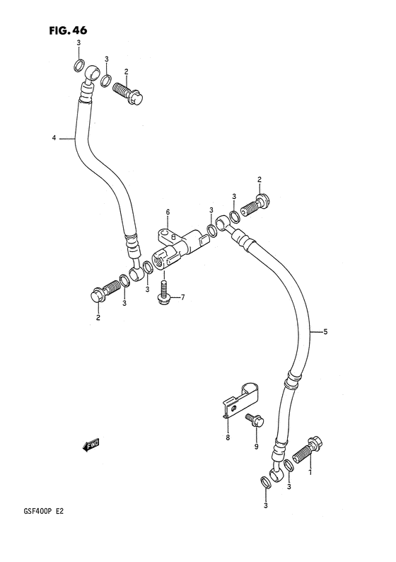 GSF400 Передние тормозные трубки