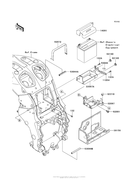ZX1400 Короб для АКБ