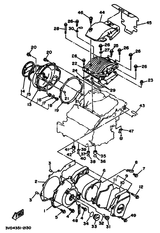 Crankcase cover ass`y  (v