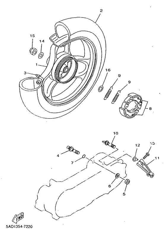 YN50R Переднее колесо