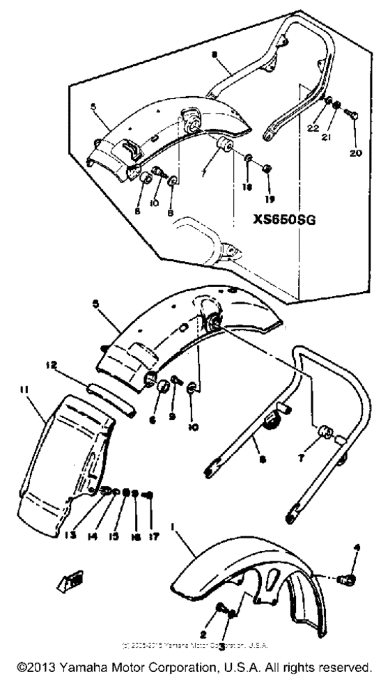 Front fender-rear fender