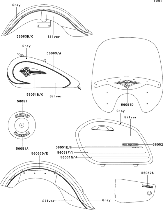 Decals(silver/gray)(vn1500-l2)