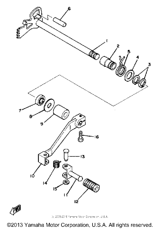 Shift shaft - pedal