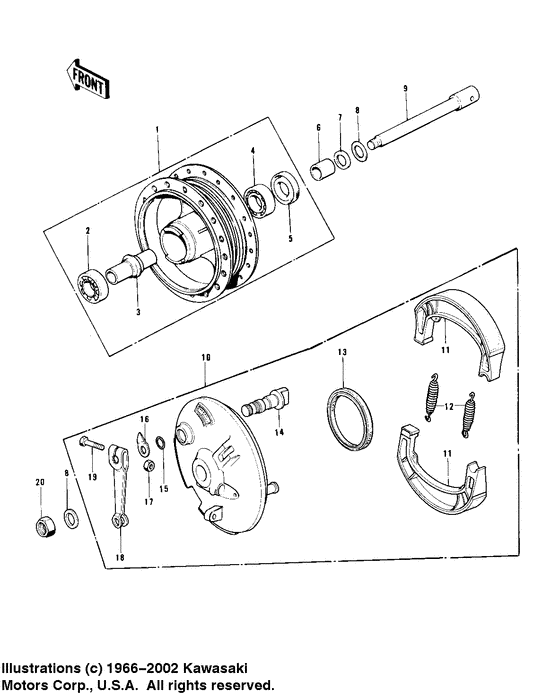 Front hub/brake