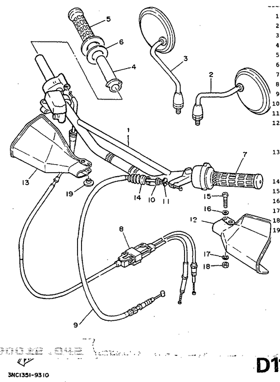 Steering handle. cable