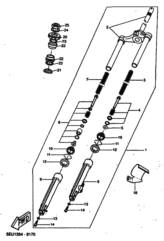 YH50 Вилка передней оси