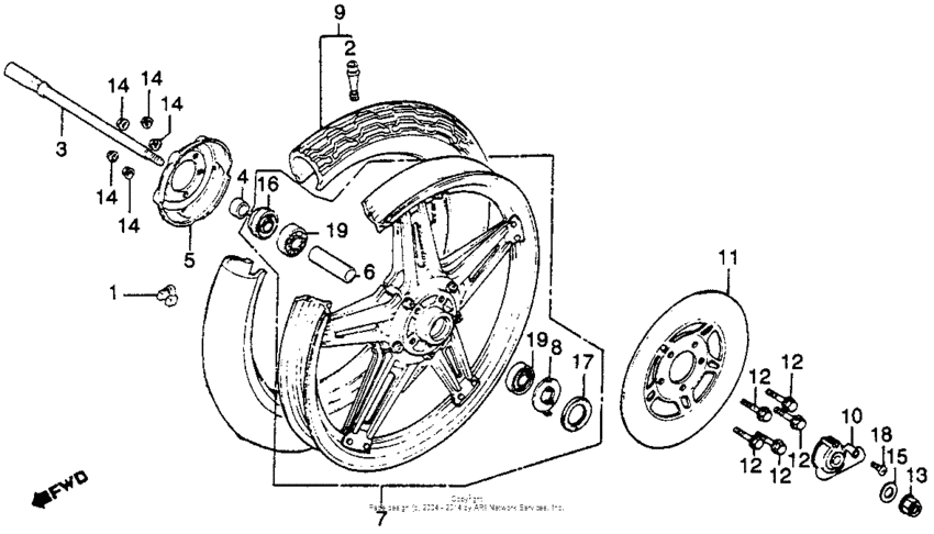 Cm450a/cfront wheel 82