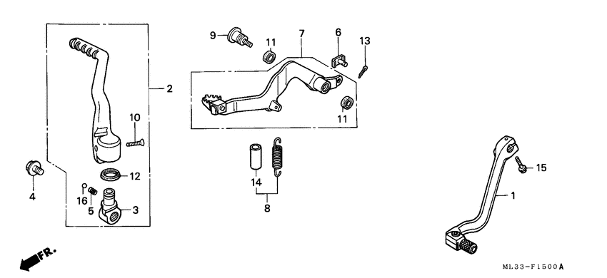 Change pedal/brake pedal/ kick starter arm