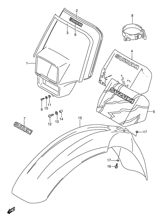 Headlamp cover  front fender