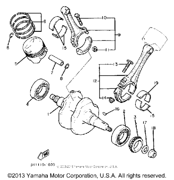 XV920RH Коленчатый вал и Поршень