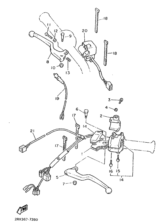 XT500Z Handle switch. lever