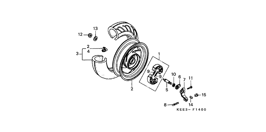 Rear wheel complete assy