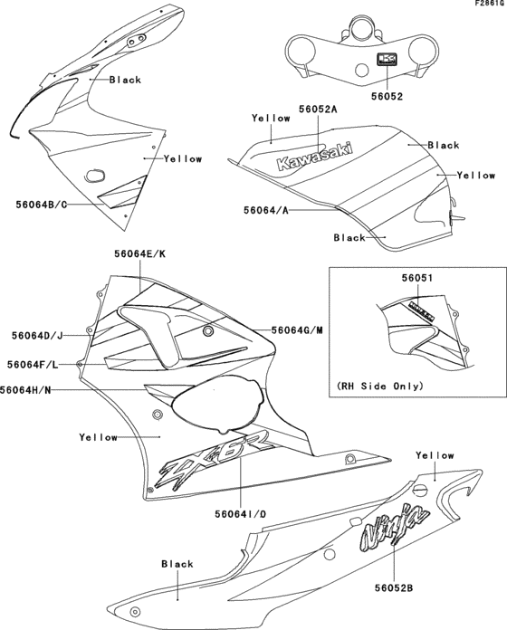ZX600 Decals(yellow / black)(zx600-j2)