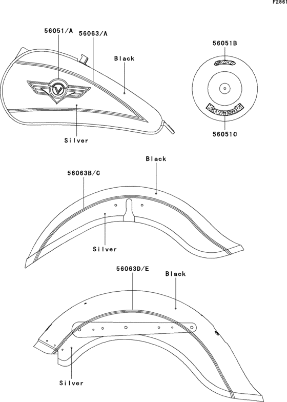 VN800 Decals(black / silver)(vn800-b5)