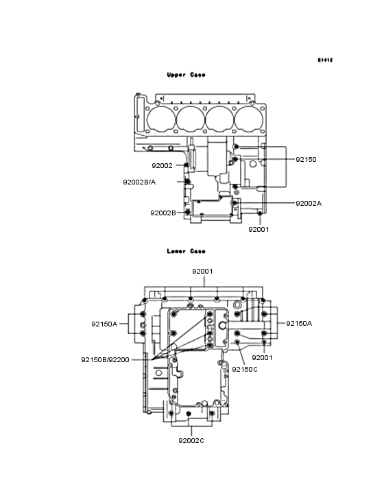 ZX1100 Болты крепления картера