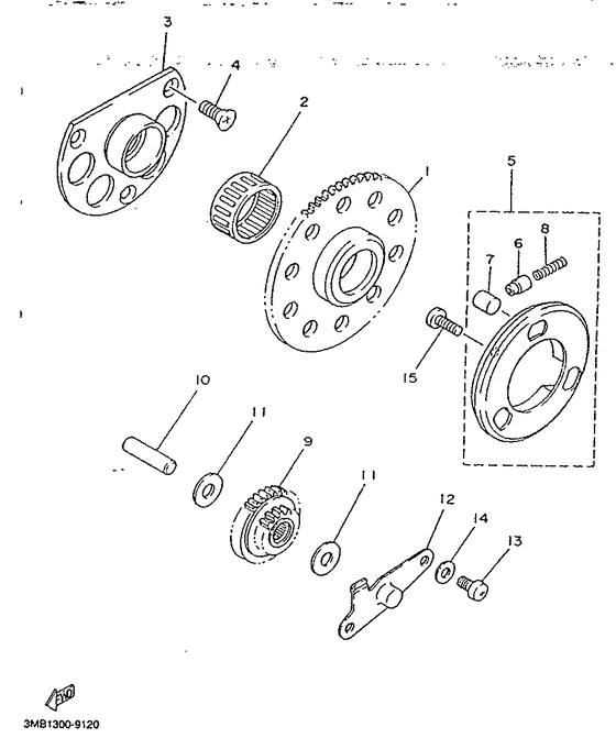TDR125R Муфта стартера