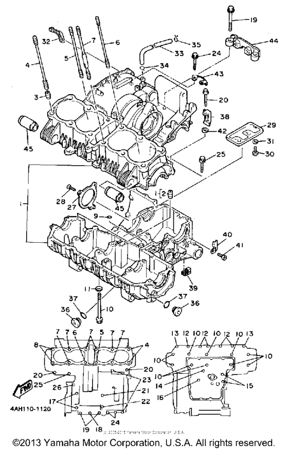 FJ1200B Картер двигателя