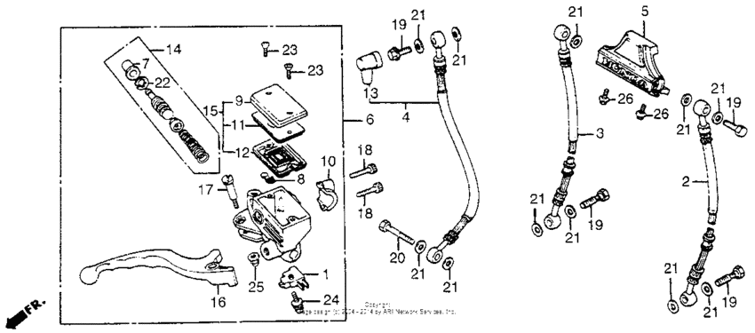 Fr. brake master cyl.