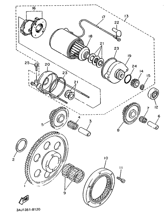 XT500Z Муфта стартера