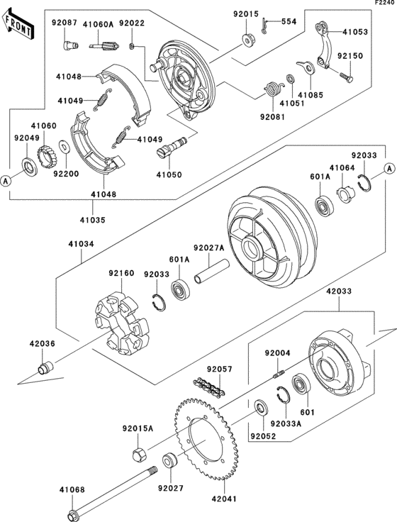 VN800 Задняя ступица колеса