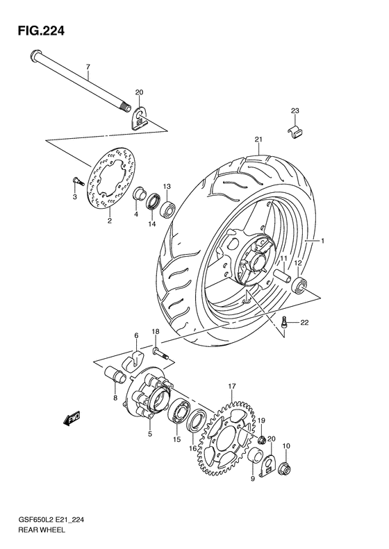 Rear wheel complete assy