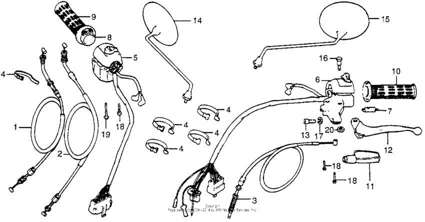 Handle lever + switch + cable