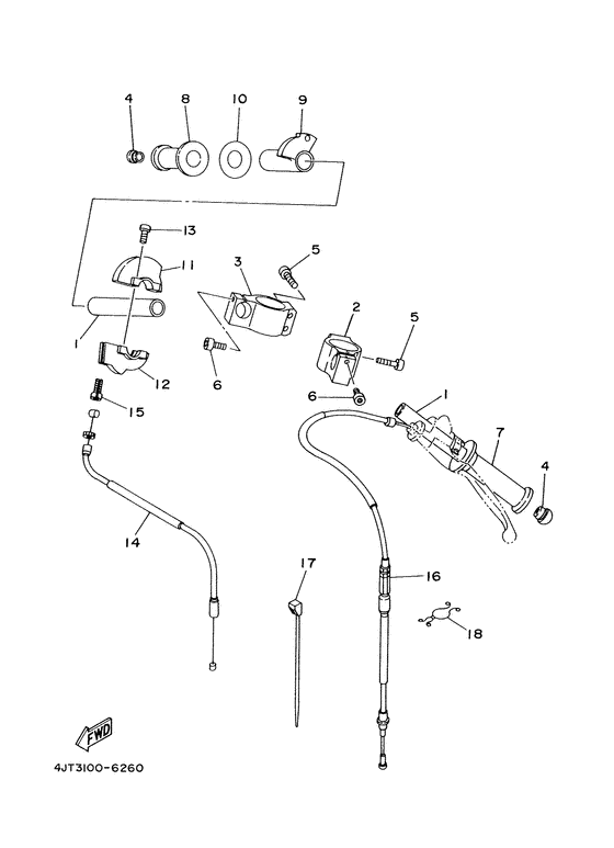 Steering handle. cable