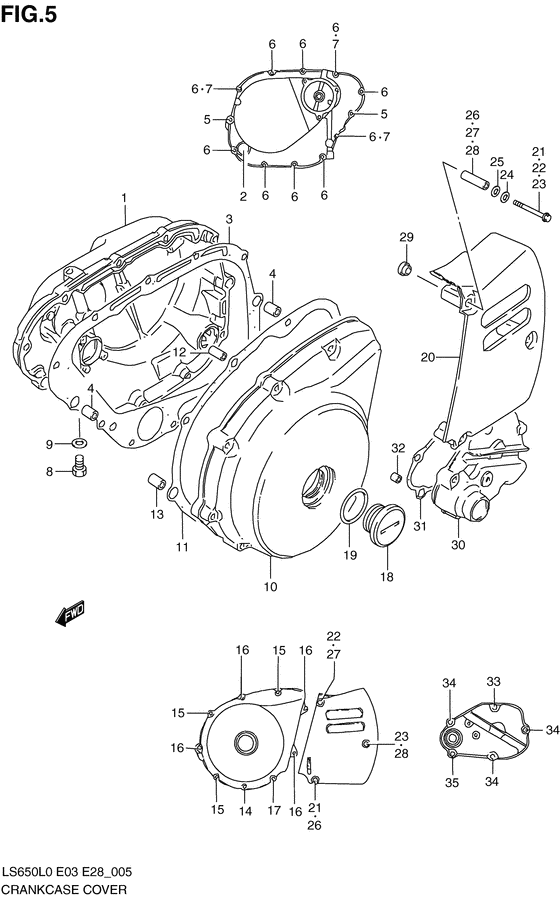 Crankcase cover ass`y  (v